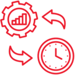 Illustration of clock and sprocket.