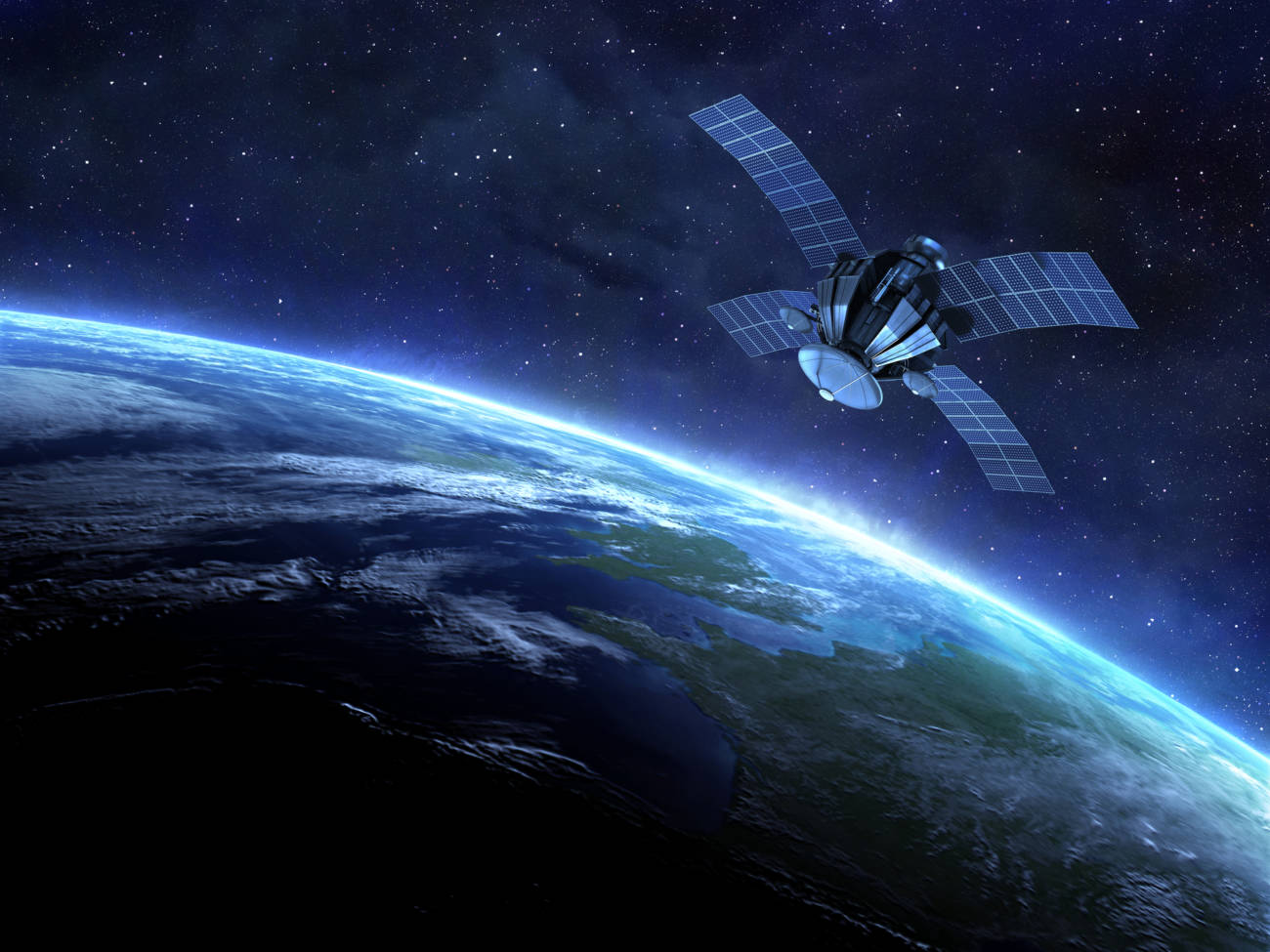 satellite orbits earth for aerospace manufacturing