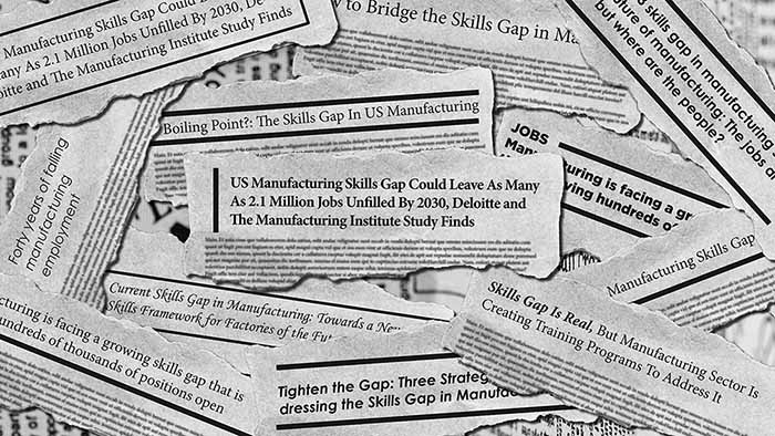 Newspaper clippings about the Skills gap