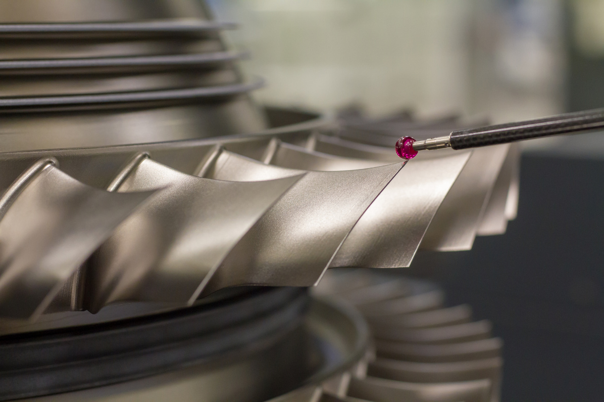 Close up photo of turbine blade